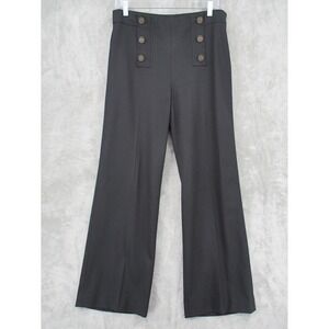 Carlisle Pants Womens 10 Wool Wide Leg Nautical Career Classic Minimalist Zip
